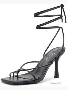 Strappy Lace Up High Heel Sandals Square Toe Stiletto Heels Prom Party Shoes
